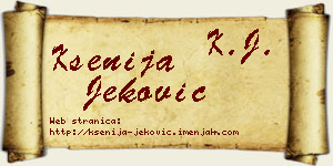 Ksenija Jeković vizit kartica